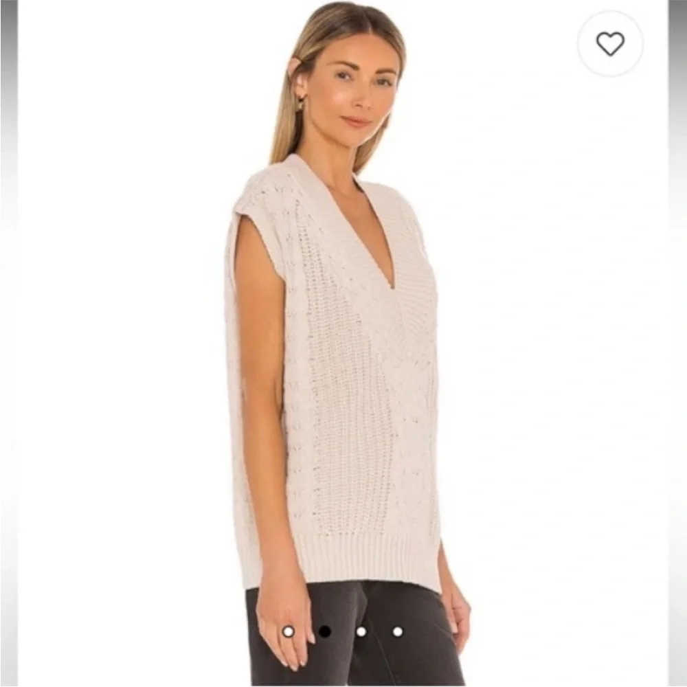 Pistola Revolve Kiran oversized sweater vest in ecru color. Size XS - Picture 3 of 8